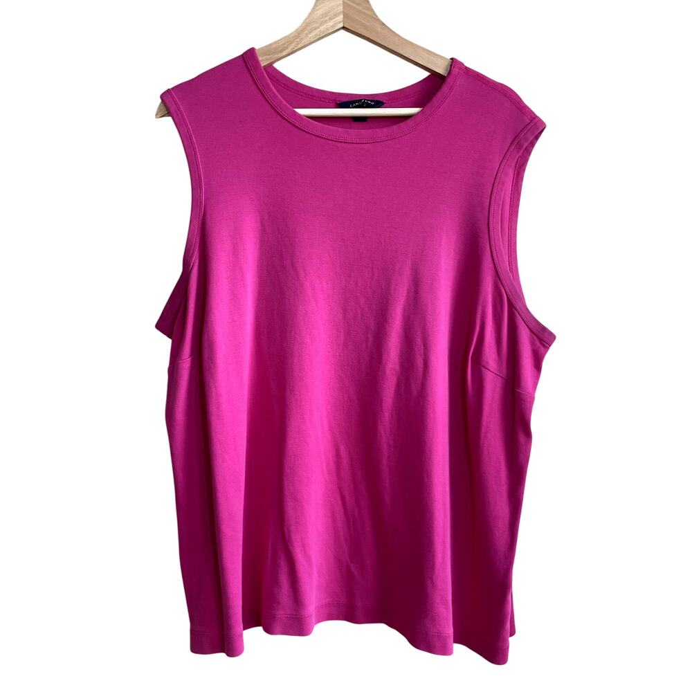 Lands' End cotton pink tank top women's size 16W-18W sleeveless summer shirt